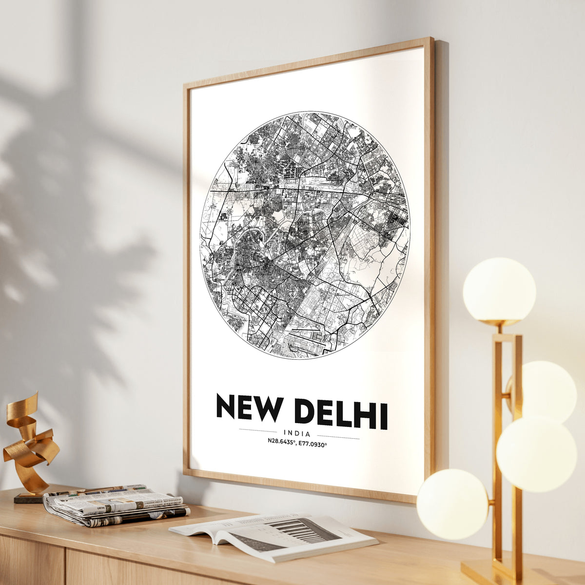 New Delhi Spot Map Poster