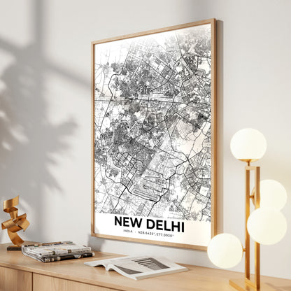 New Delhi Elegant Map Poster