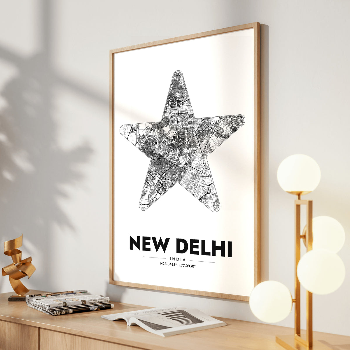 New Delhi Star Map Poster