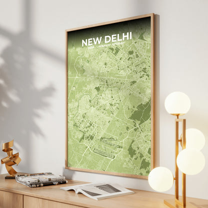 New Delhi Grove Map Poster