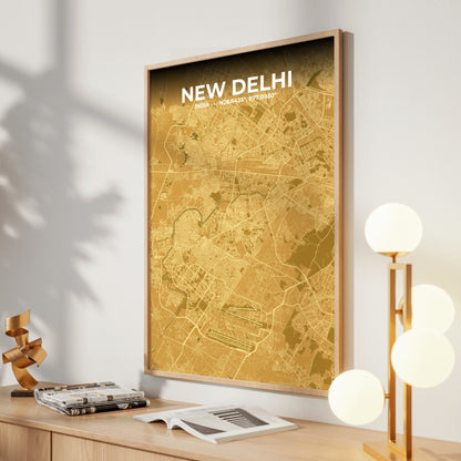 New Delhi Forge Map Poster