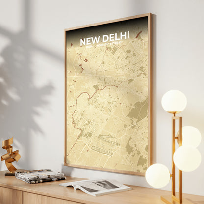 New Delhi Ember Map Poster