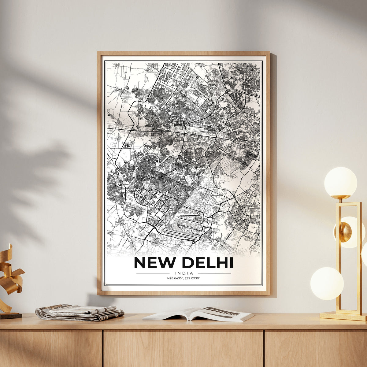 New Delhi Modern Map Poster