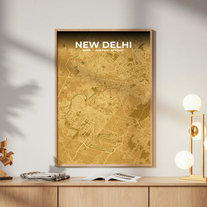 New Delhi Forge Map Poster