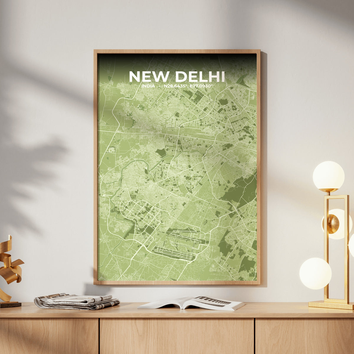 New Delhi Grove Map Poster