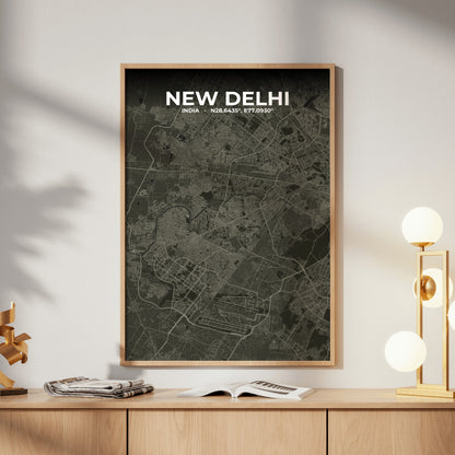 New Delhi Sable Map Poster