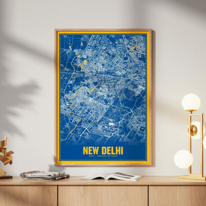New Delhi Blockbuster Map Poster