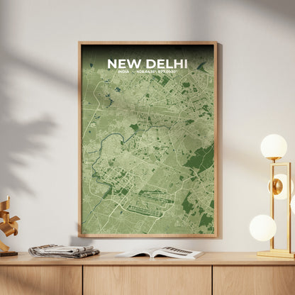 New Delhi Clay Map Poster