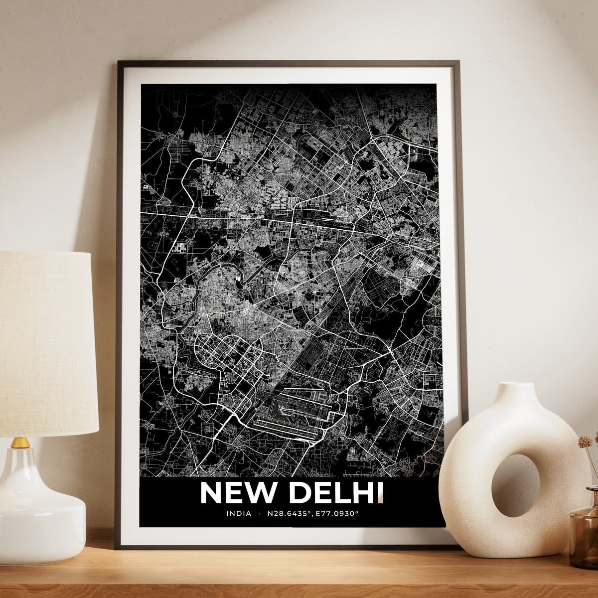 New Delhi Elegant Map Poster