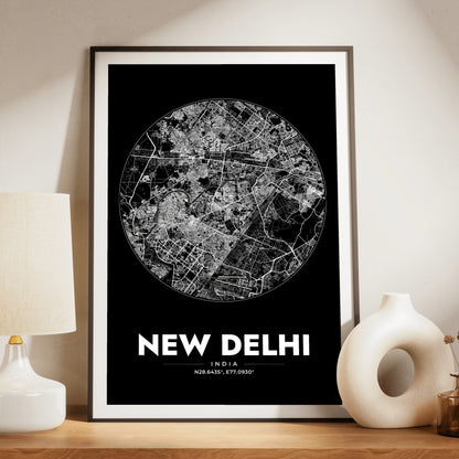 New Delhi Spot Map Poster