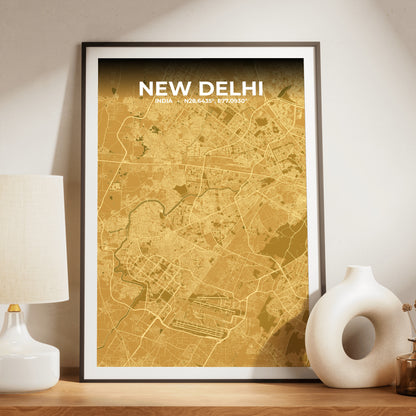New Delhi Forge Map Poster