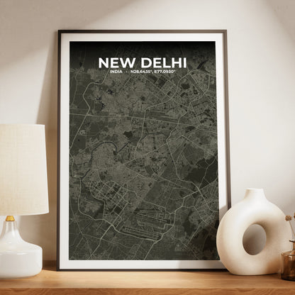 New Delhi Sable Map Poster