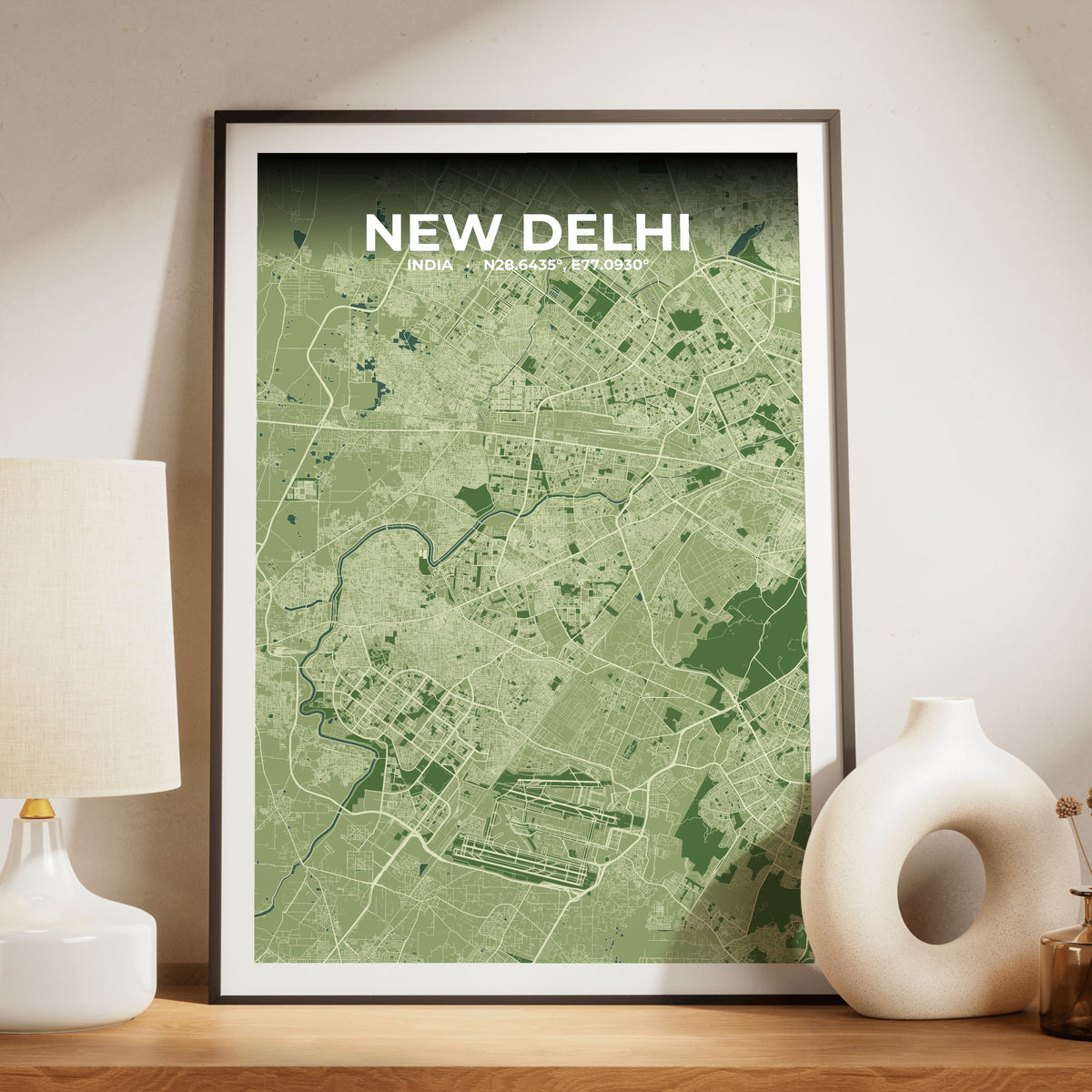 New Delhi Clay Map Poster
