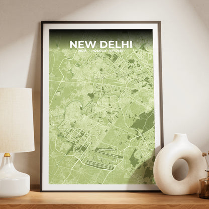 New Delhi Grove Map Poster