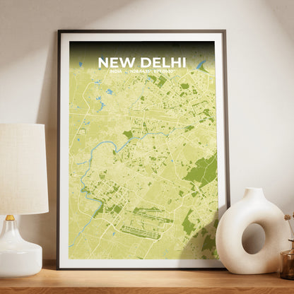New Delhi Fern Map Poster