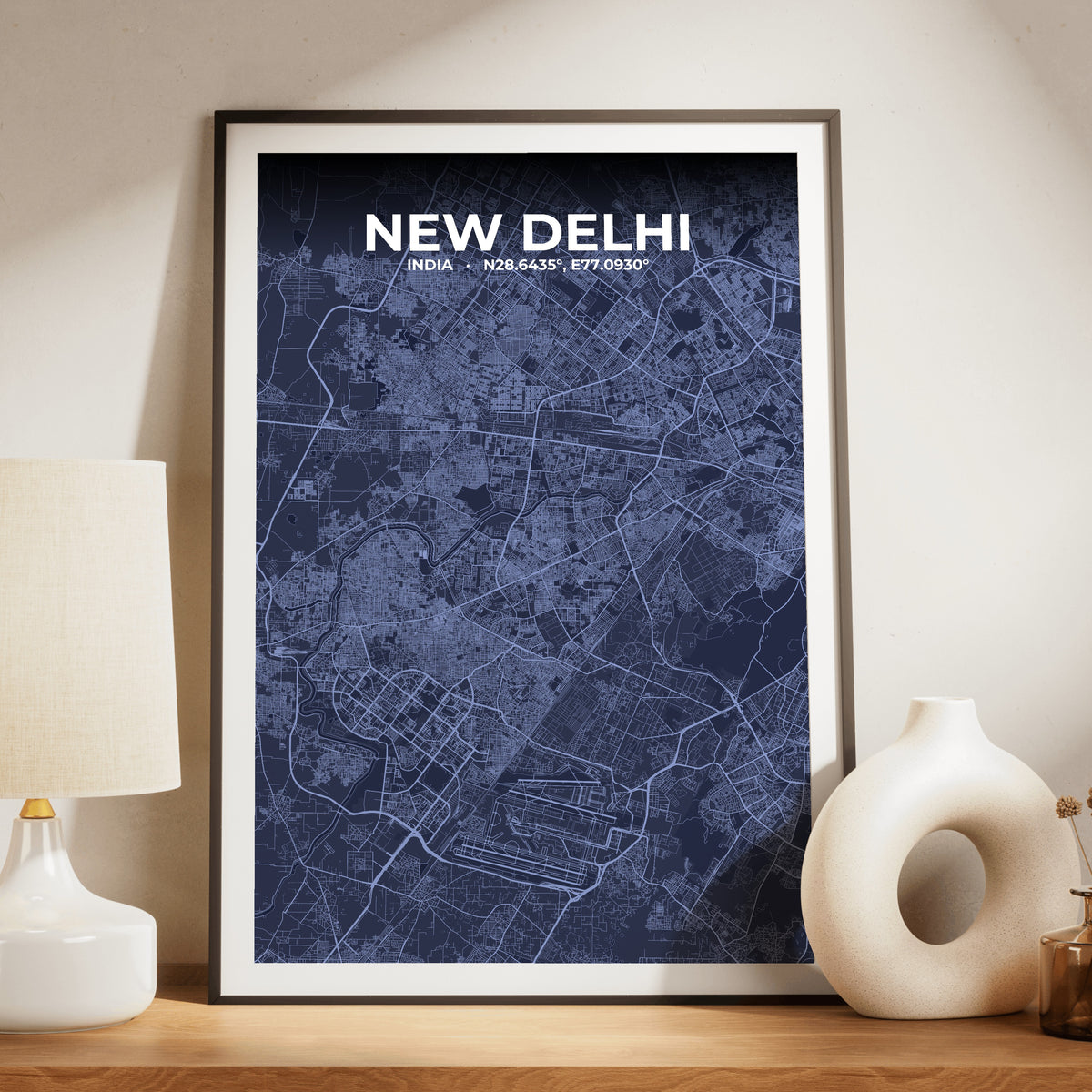 New Delhi Tide Map Poster