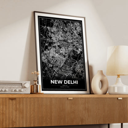 New Delhi Modern Map Poster