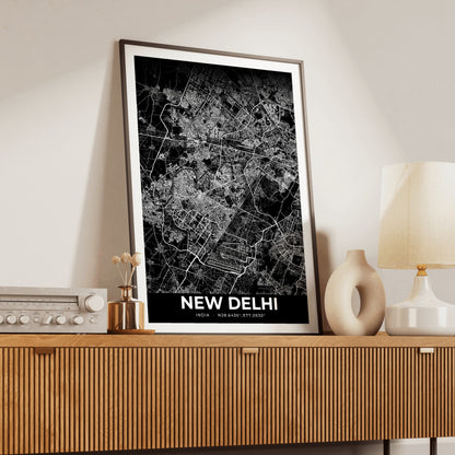 New Delhi Elegant Map Poster