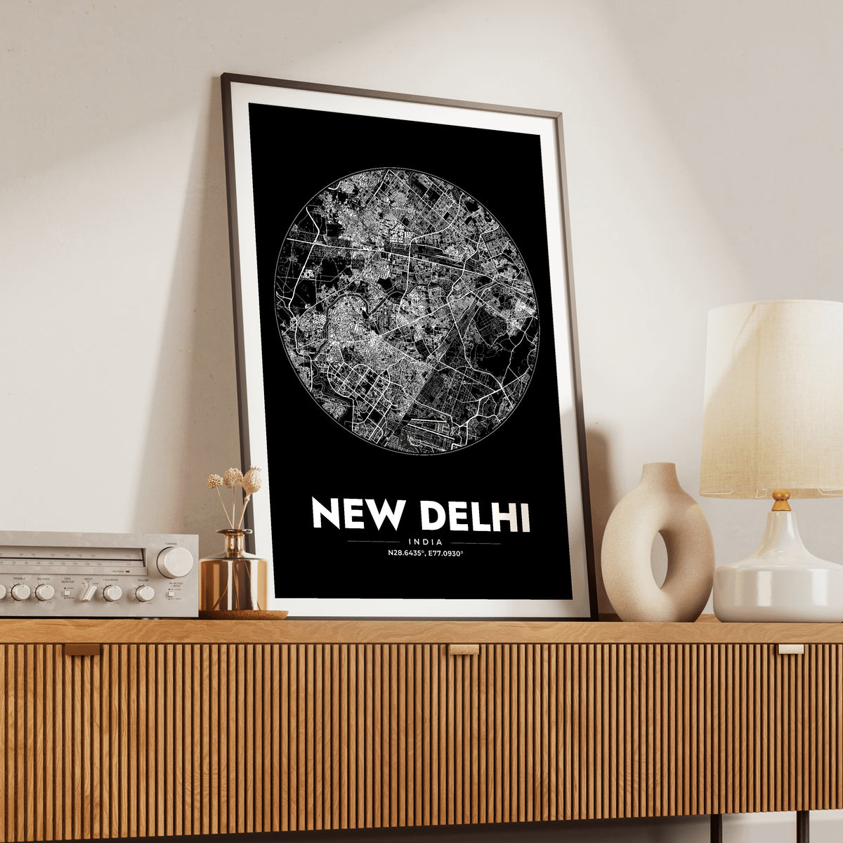 New Delhi Spot Map Poster