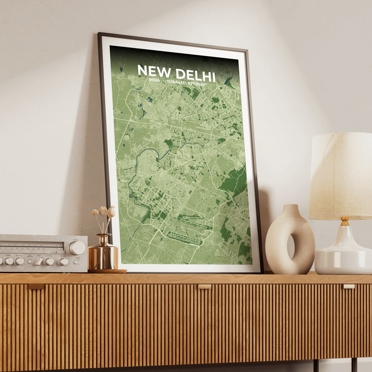 New Delhi Clay Map Poster