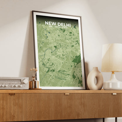 New Delhi Clay Map Poster