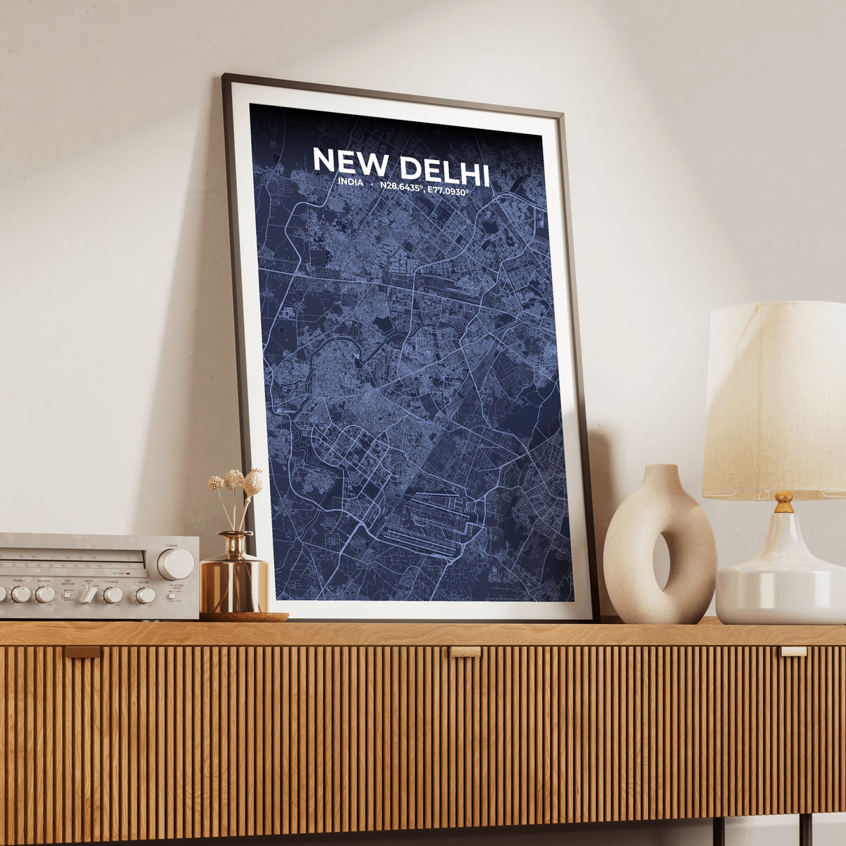 New Delhi Tide Map Poster