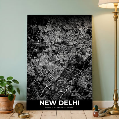New Delhi Elegant Map Poster