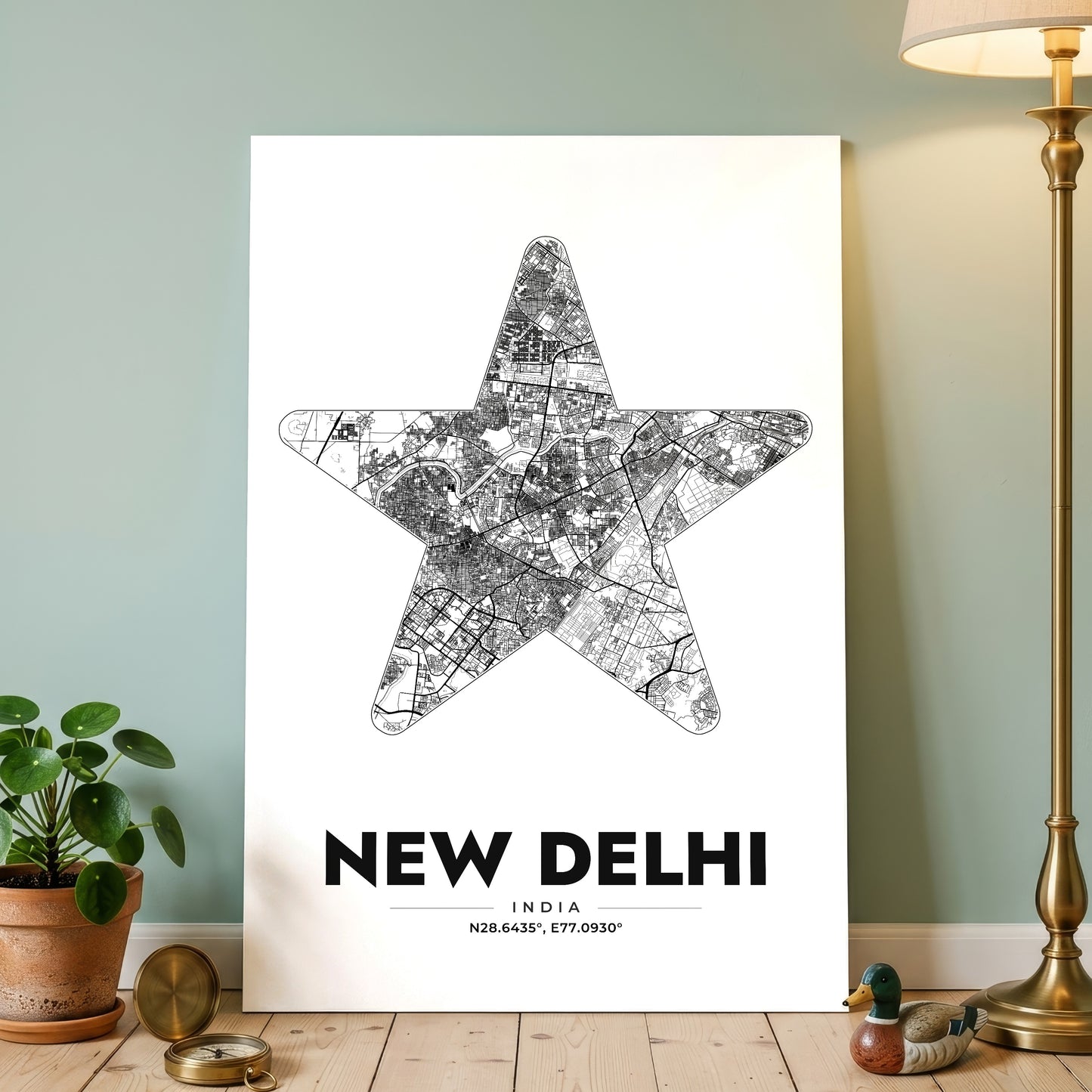 New Delhi Star Map Poster