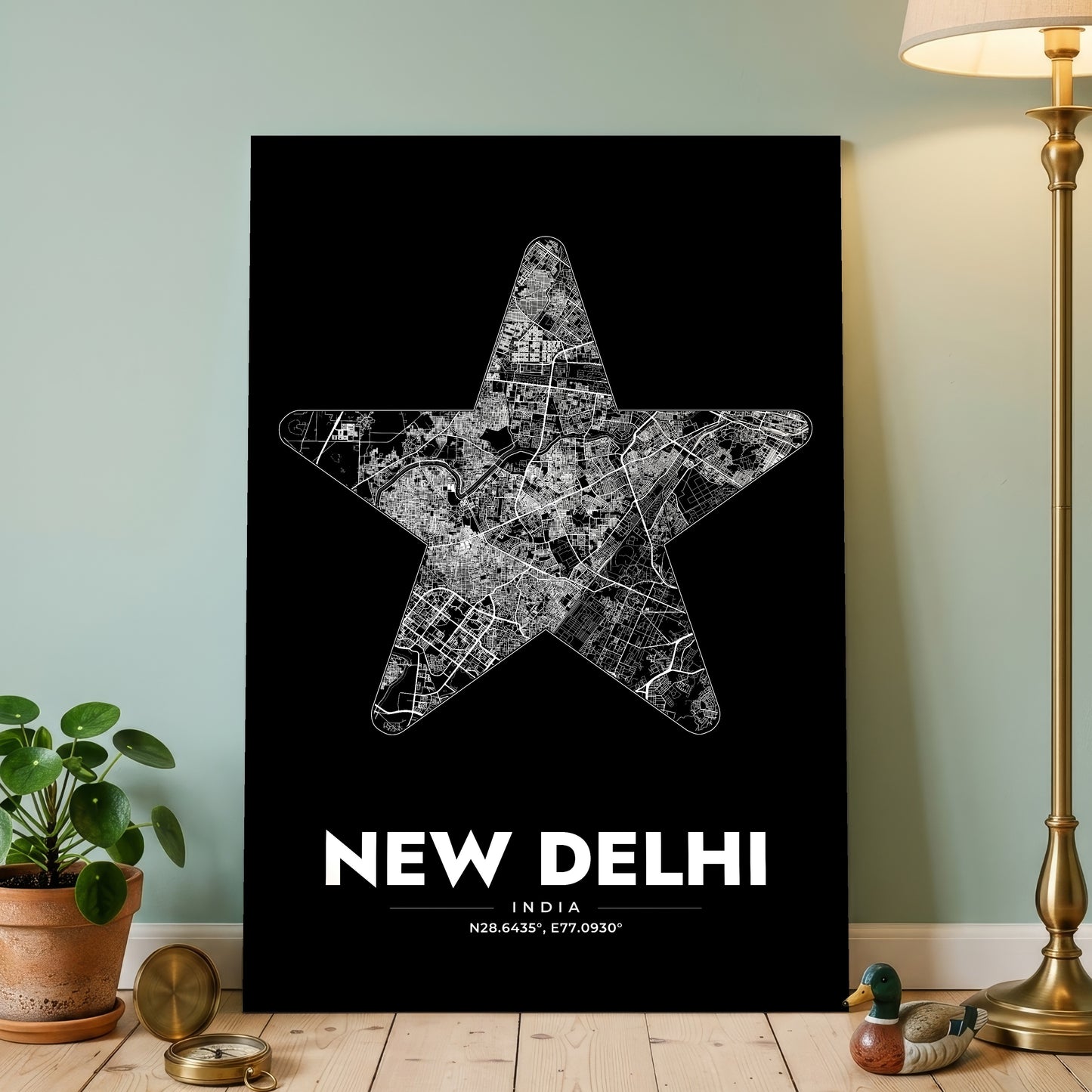 New Delhi Star Map Poster