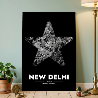 New Delhi Star Map Poster