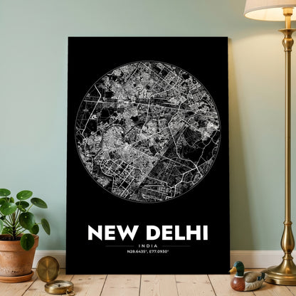 New Delhi Spot Map Poster