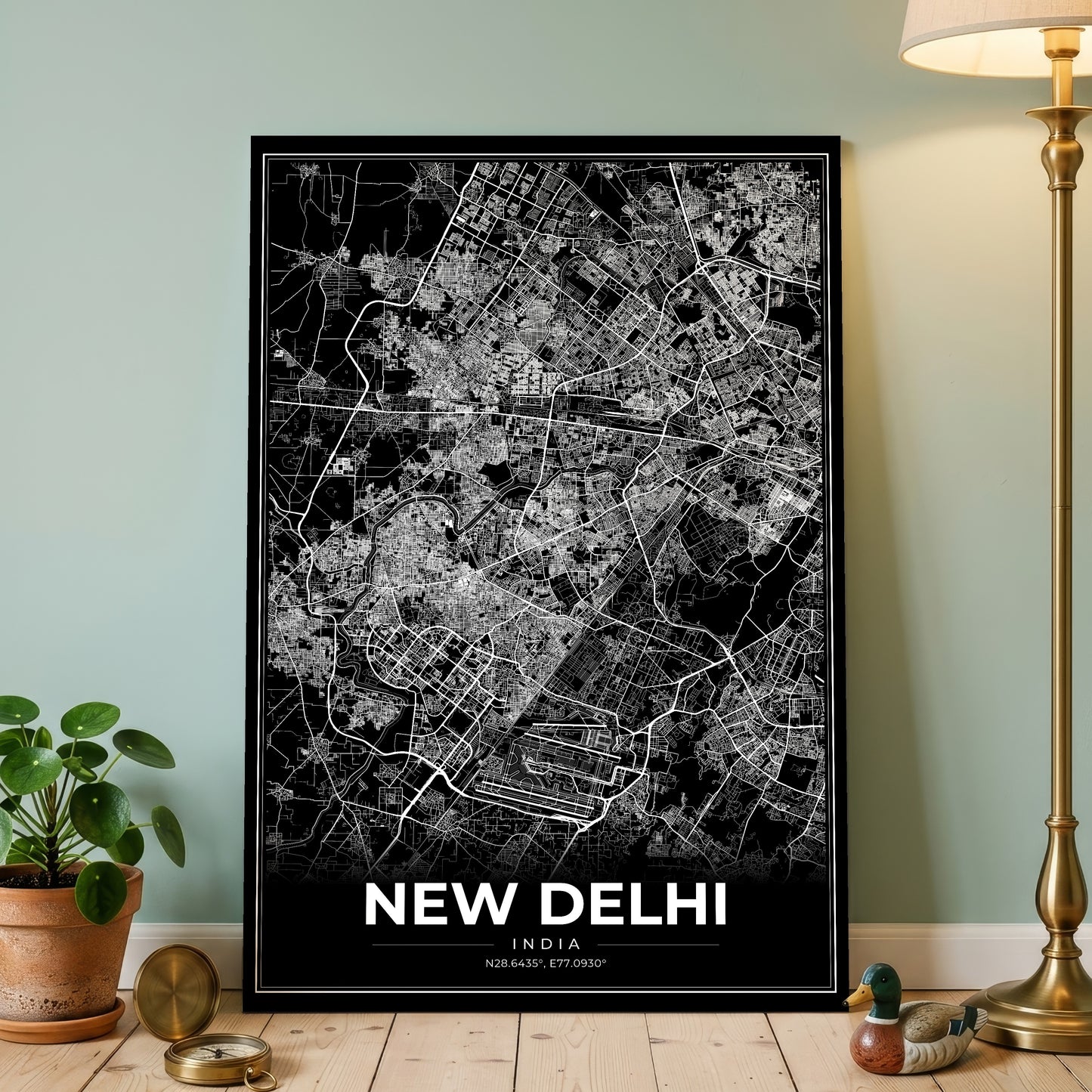 New Delhi Modern Map Poster