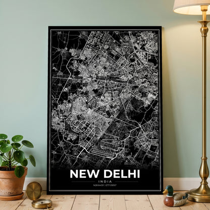 New Delhi Modern Map Poster