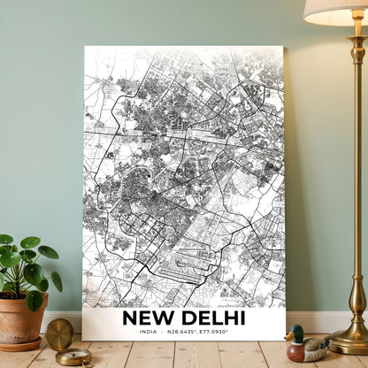 New Delhi Elegant Map Poster