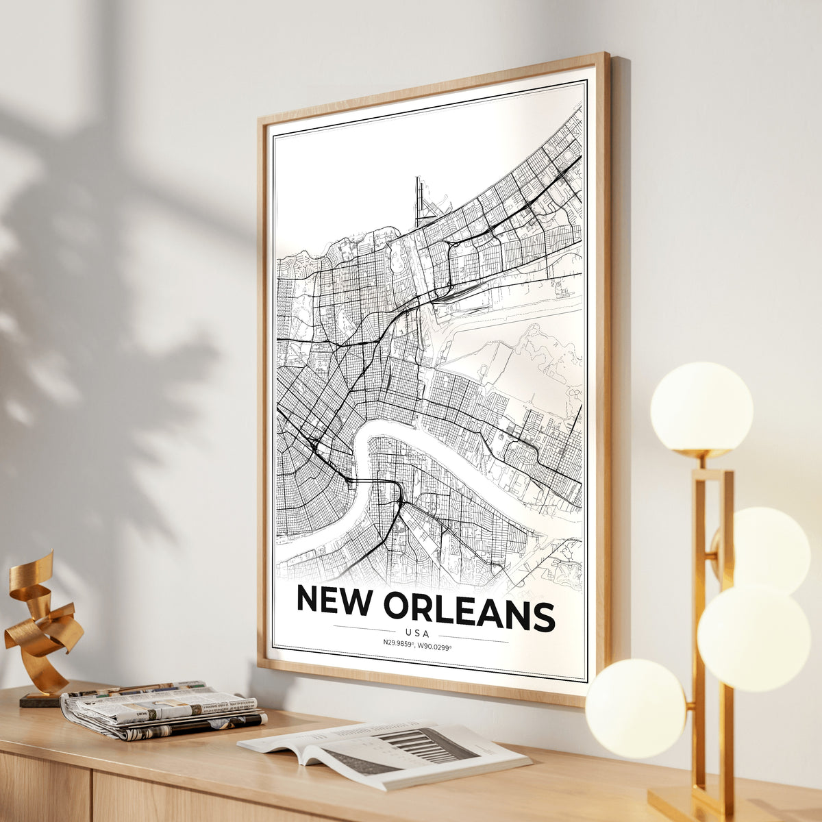 New Orleans Modern Map Poster