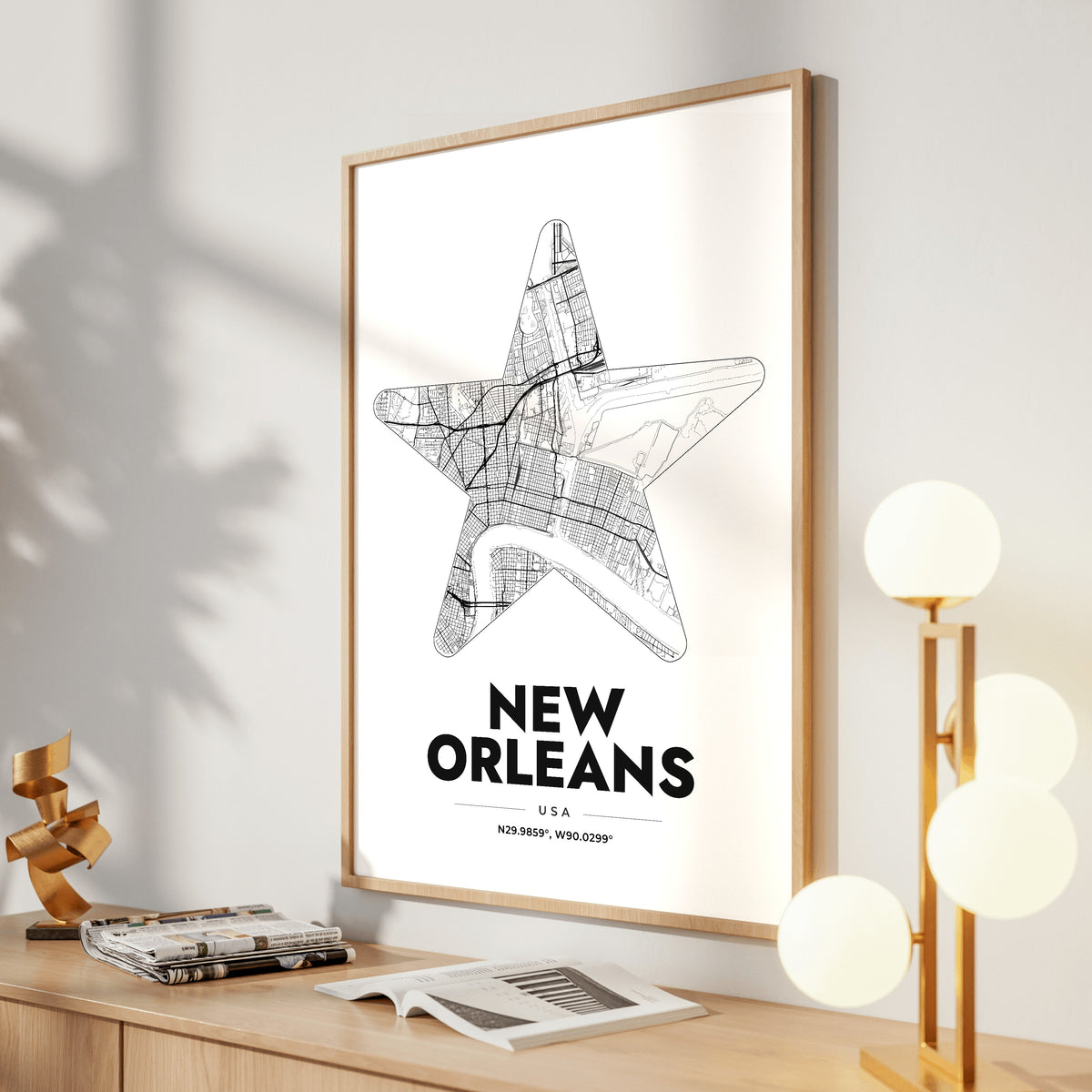 New Orleans Star Map Poster