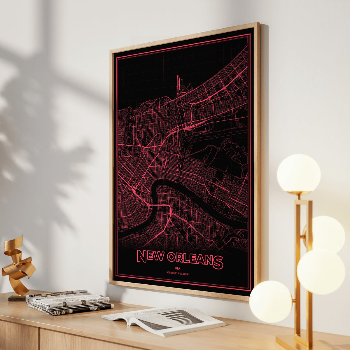 New Orleans Phosphor Map Poster - System Alert