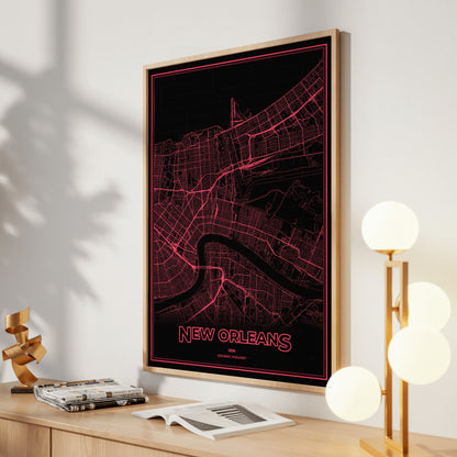 New Orleans Phosphor Map Poster - System Alert