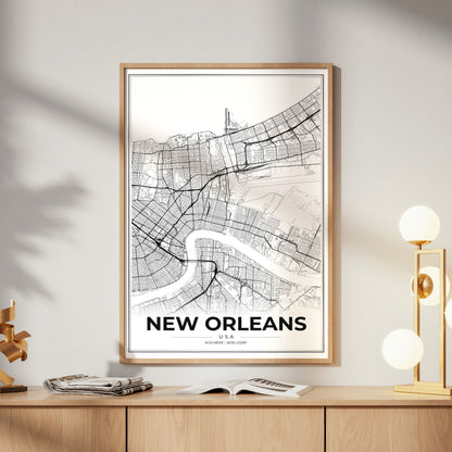 New Orleans Modern Map Poster