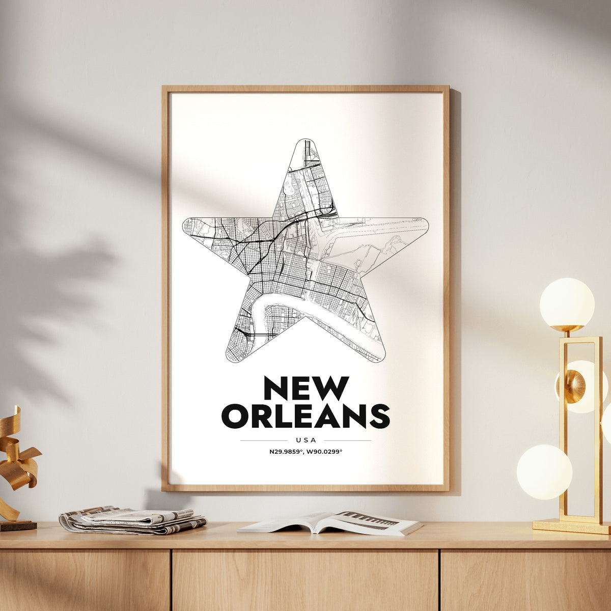 New Orleans Star Map Poster
