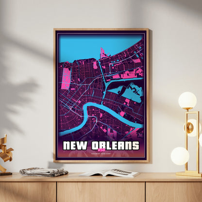New Orleans GTA Map Poster