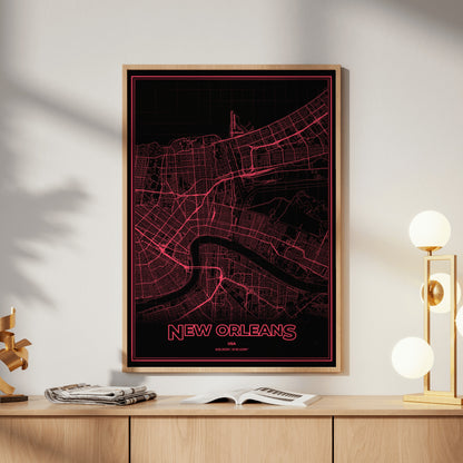 New Orleans Phosphor Map Poster - System Alert