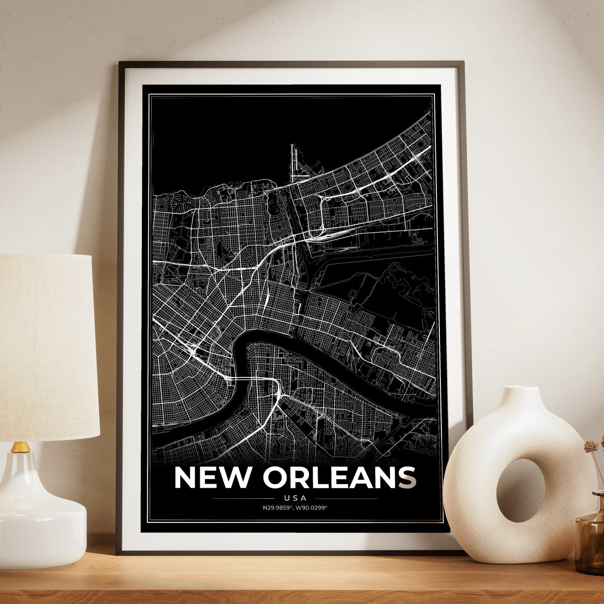 New Orleans Modern Map Poster