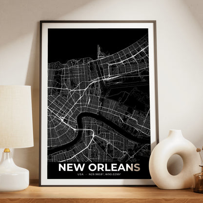 New Orleans Elegant Map Poster