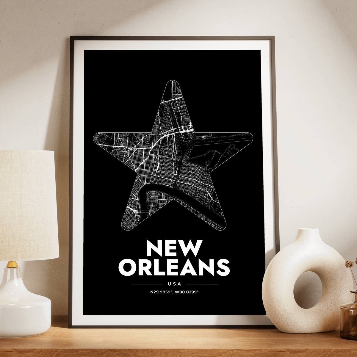 New Orleans Star Map Poster