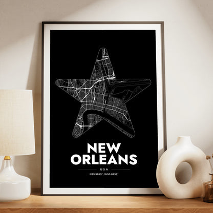 New Orleans Star Map Poster