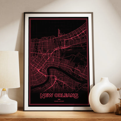 New Orleans Phosphor Map Poster - System Alert