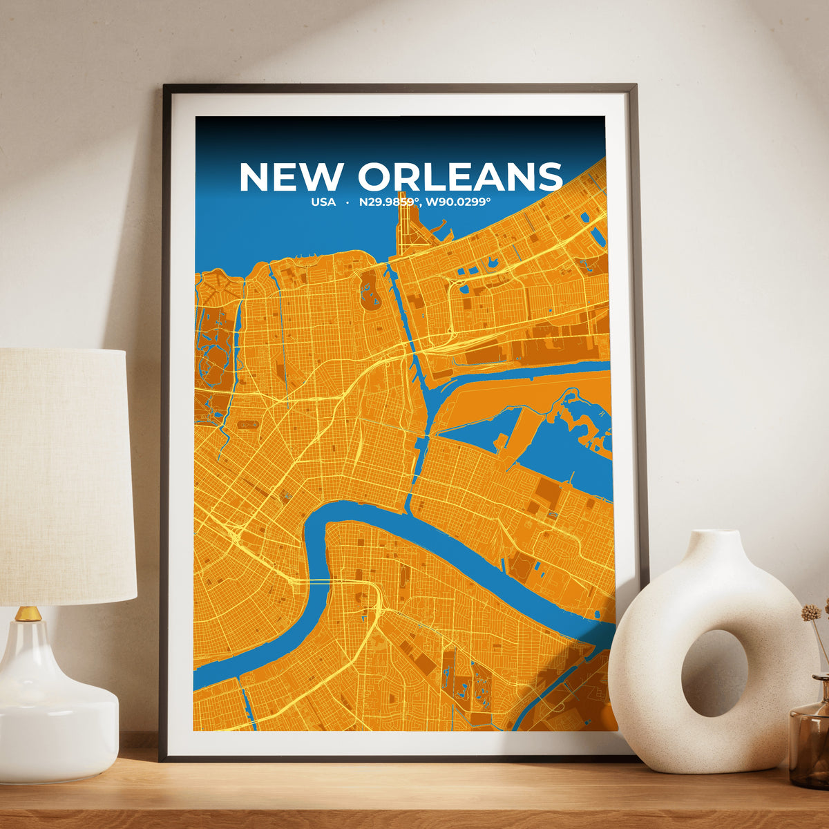 New Orleans Scorch Map Poster