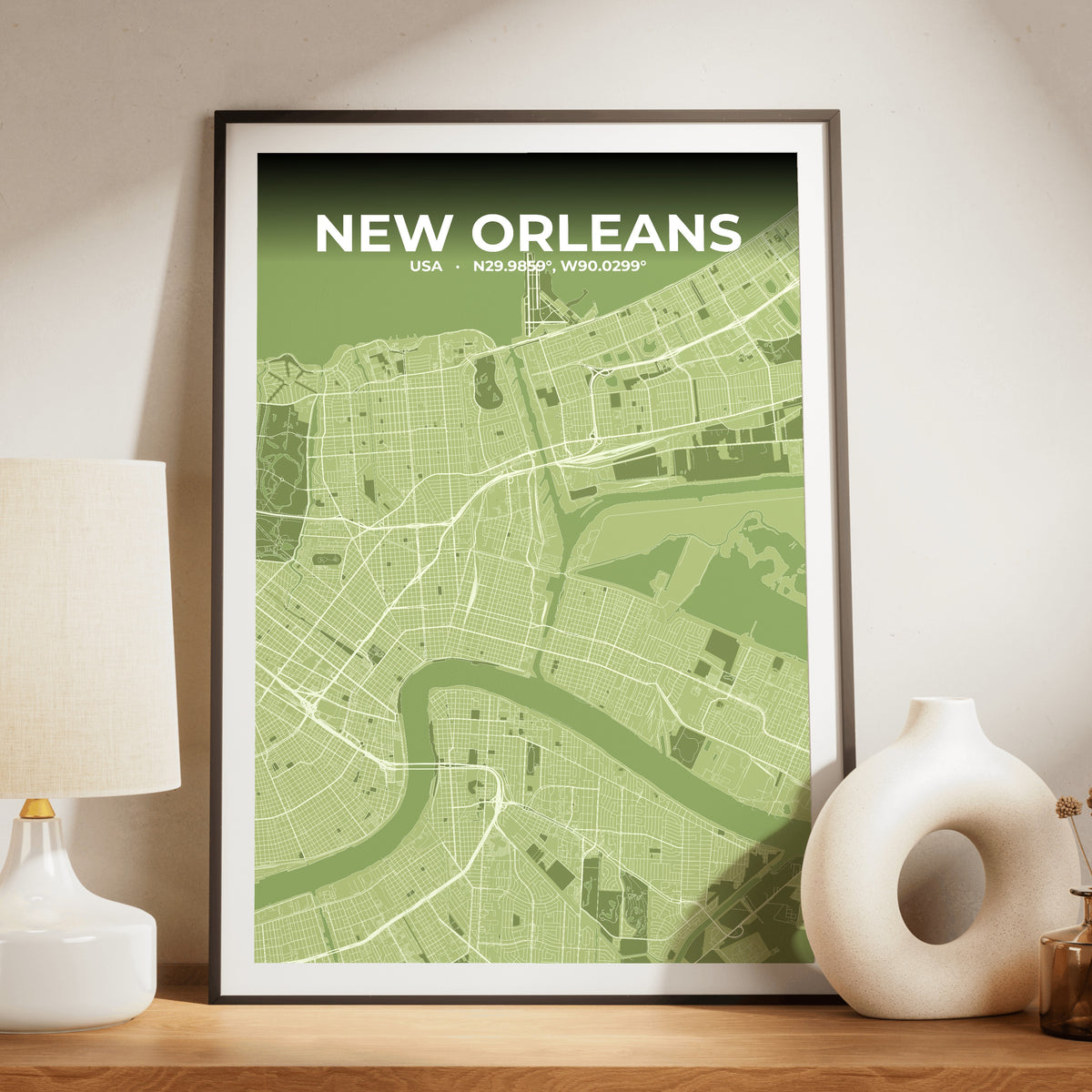 New Orleans Grove Map Poster
