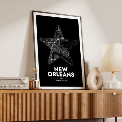 New Orleans Star Map Poster